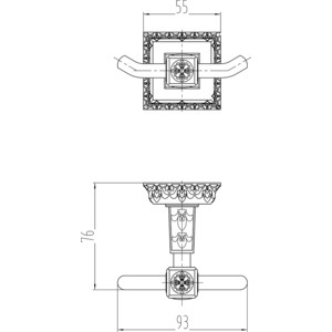 фото Крючок для полотенца milacio alicante бронза, двойной (mc.912.br)