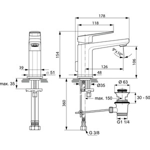 фото Смеситель для раковины ideal standard tonic ii (a6326aa)