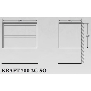 фото Тумба под раковину belbagno kraft 70, rovere nebrasca nature (kraft-700-2c-so-rnn)