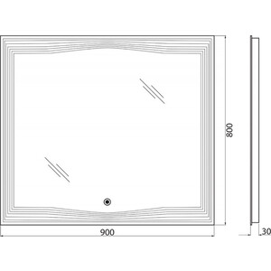 фото Зеркало belbagno 90х80, с подсветкой (spc-lns-900-800-led-tch)