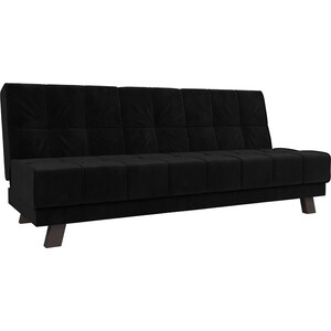 фото Прямой диван лига диванов винсент велюр черный