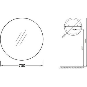 фото Зеркало jacob delafon с подсветкой 70 (eb1454-nf)
