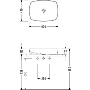 фото Раковина мебельная serel washbasin 60х44см белая (1633)