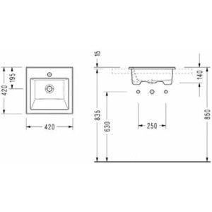 фото Раковина serel washbasin 42х42 см белая (3014)