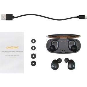 фото Bluetooth-наушники digma tws-03 black