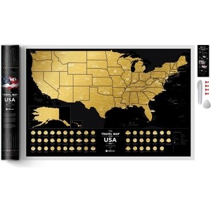 

Карта 1DEA.me Travel map usa black, Travel map usa black