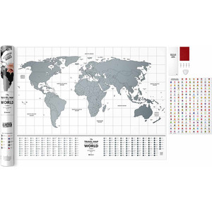 

Скретч-карта мира 1DEA.me Travel map flags world, Travel map flags world