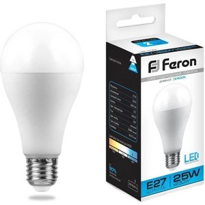 

Лампа светодиодная Feron LB-100 25792 E27 25W 6400K Шар Матовая, LB-100 25792 E27 25W 6400K Шар Матовая