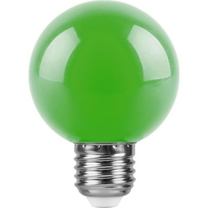 Лампа светодиодная Feron LB-37125907 E27 3W зеленый Шар Матовая
