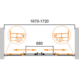 Душевая дверь Cezares Molveno BF-2 170x190 прозрачная, хром (MOLVENO-BF-2-170-C-Cr-IV)