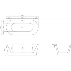 Акриловая ванна BelBagno 150x80 со смесителем, слив-перелив хром (BB405-1500-800, F7514100)