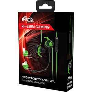 фото Наушники ritmix rh-250m black/green