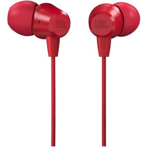 Наушники JBL C50HI (JBLC50HIRED) red басовые вкладыши с микрофоном проводные вкладыши вкладыши с микрофоном наушники с шумоподавлением