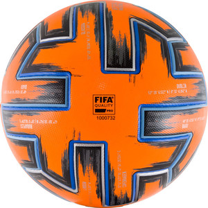 фото Мяч футбольный adidas euro 2020 uniforia pro omb wtr, fh7360, р.5, оранжево-черно-синий