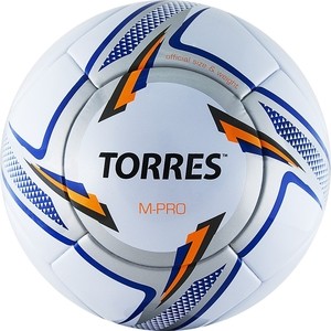 фото Мяч футбольный torres m-pro white f319135, р.5, бело-серебристо-синий