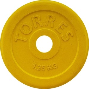

Диск обрезиненный Torres 1.25 кг. 25 мм. желтый, 1.25 кг. 25 мм. желтый