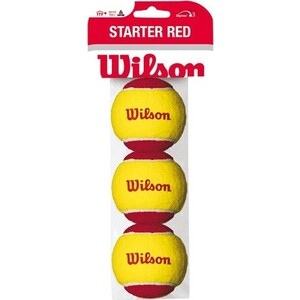 Мяч для большого тенниса Wilson Starter Red, WRT137001, уп.3 шт, фетр,нат.резина, желто-красный