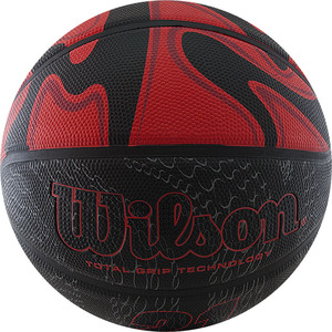фото Мяч баскетбольный wilson 21 series, р.7, красно-черно-серебрянный
