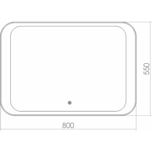 фото Зеркало mixline индиго 80х55 с подсветкой, сенсор (4620001987634)