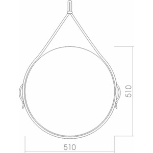 фото Зеркало mixline капитан 51х51 обод из натуральной кожи (4620001987085)