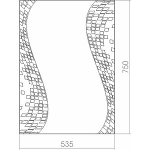 фото Зеркало mixline пиксели 53,5х75 с полкой и пескоструйным рисунком (4620001986446)