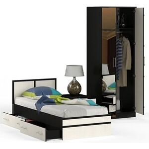 Спальня СВК Сакура № 2 (кровать 90x200 + тумба + шкаф 2-х створчатый, универсальная сборка) от Техпорт