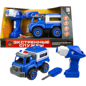 Машинка на радиоуправлении 1Toy Экстренные службы полицейский грузовик Т16962