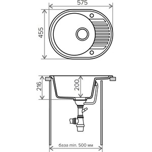 фото Кухонная мойка tolero r-122 №701 серый (765896)