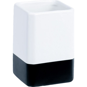 Стакан Fixsen Text белый, черный (FX-230-3) дозатор для жидкого мыла fixsen text керамика чёрный белый