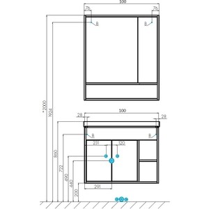 фото Тумба под раковину акватон флай 100 дуб крафт (1a237501fax10)