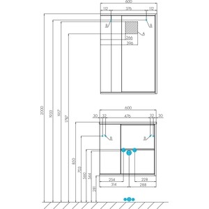 фото Тумба под раковину акватон бостон 60 дуб эврика (1a240001bn010)