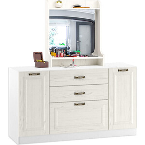 Комплект мебели Моби Ливерпуль комод + 10.118 с зеркалом ясень ваниль/белый комод гарда ясень таормино