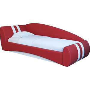 фото Кровать интерьерная нижегородмебель и к гольф 180 красный/белый 80х180 правая подъемный ортопед