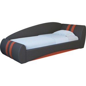 фото Кровать интерьерная нижегородмебель и к гольф 200 серый/оранжевый 80х200 левая подъемный ортопед