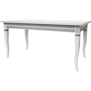 Стол обеденный Мебелик Фидея 3 120/160x70 белый, серебро (П0003532) стол обеденный мебелик фидея 3 120 160x70 белый серебро п0003532