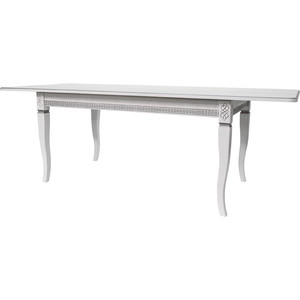 Стол обеденный Мебелик Фидея 3 120/160x70 белый, серебро (П0003532)
