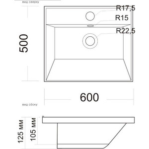 Раковина над стиральной машиной Andrea Corolina 50 с кронштейнами, без сифона (4680028070399) Corolina 50 с кронштейнами, без сифона (4680028070399) - фото 2