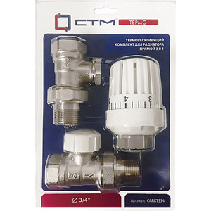 

Комплект для радиатора СТМ Termo прямой, термостатический 3/4'' (CARKTS34), Termo прямой, термостатический 3/4" (CARKTS34)
