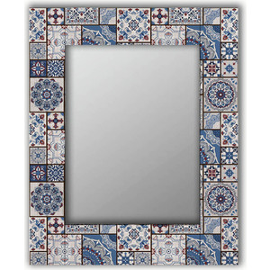 фото Настенное зеркало дом корлеоне голубая плитка 80x80 см
