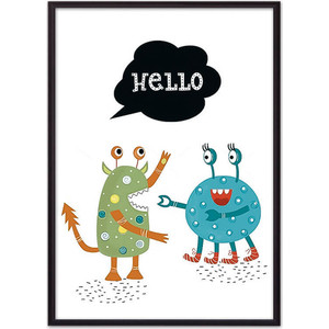 

Постер в рамке Дом Корлеоне Монстры ''Hello'' 40x60 см, Монстры "Hello" 40x60 см