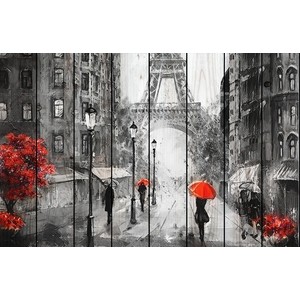 Картина на дереве Дом Корлеоне Парижские зонтики 40x60 см - фото 2