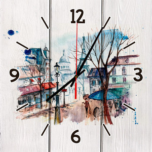 Настенные часы Дом Корлеоне Прогулка по Парижу 50x50 см