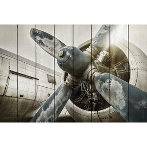 Картина на дереве Дом Корлеоне Старый самолет 100x150 см