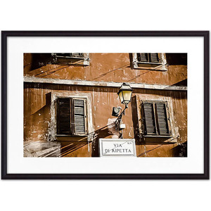 фото Постер в рамке дом корлеоне фонарь на via di ripetta 30x40 см