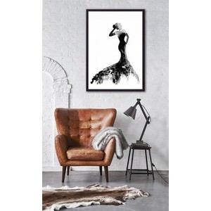 фото Постер в рамке дом корлеоне черное платье акварель 2 50x70 см