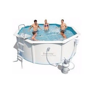 фото Каркасный бассейн bestway 56574 bwhydrium pool set 360х120 см 10990л, песоч.фил.-насос 2006 л/ч , лестица