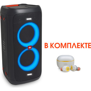 фото Портативная колонка jbl partybox 100 + наушники jbl t120 tws green