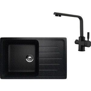 

Кухонная мойка и смеситель EcoStone ES-019 Kaiser Decor черная (ES-19-308, 40144-9), ES-019 Kaiser Decor черная (ES-19-308, 40144-9)