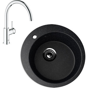 

Кухонная мойка и смеситель EcoStone ES-013 Grohe BauClassic черная (ES-13-308, 31234000), ES-013 Grohe BauClassic черная (ES-13-308, 31234000)