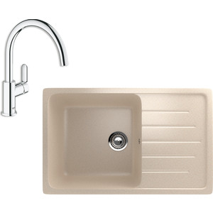 

Кухонная мойка и смеситель EcoStone ES-019 Grohe BauEdge бежевая (ES-19-328, 31367000), ES-019 Grohe BauEdge бежевая (ES-19-328, 31367000)